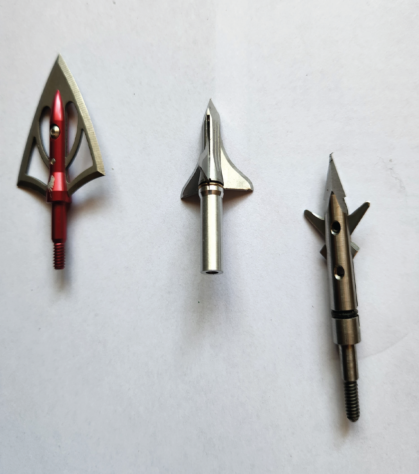 Three bowhunting arrowheads